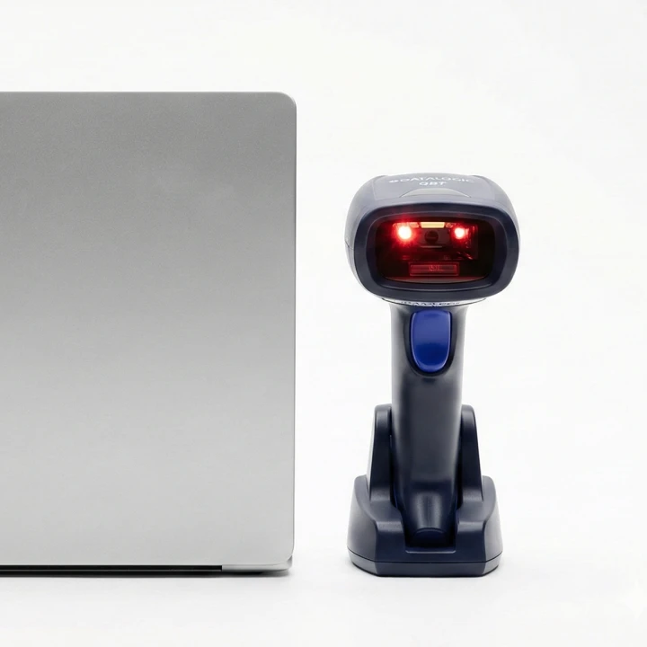 ScanEasy WMS lagerhanteringssystem med inkopplad scanner för streckkoder